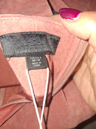 Vestido Zara Piel Ante Rosa Talla S
