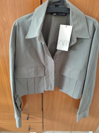 Camisa Zara Verde Oliva Talla M