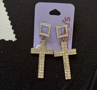 Pendientes de Cruz con Brillantes