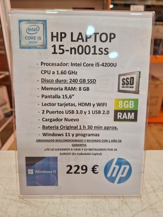 Portátil HP 15-n001ss