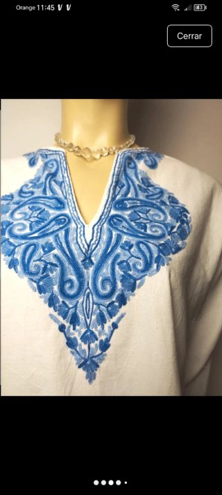 Camisa étnica bohemia bordada vintage
