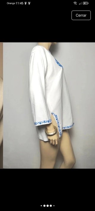 Camisa étnica bohemia bordada vintage