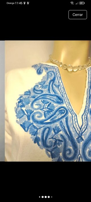 Camisa étnica bohemia bordada vintage