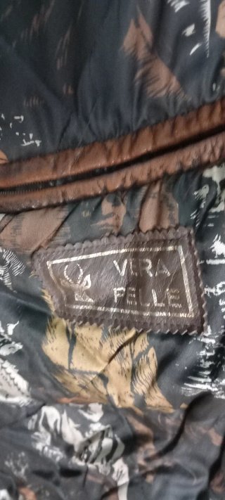 Cazadora vintage de piel marrón Cera Pelle talla 5