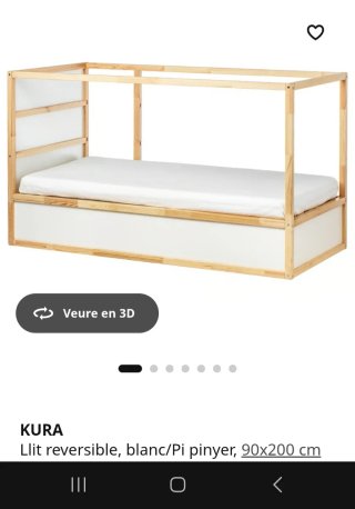 Cama Reversible Kura IKEA 90x200 cm