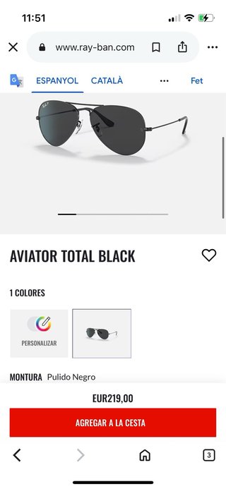 Gafas de Sol Ray-Ban Aviator RB3025 Polarizadas