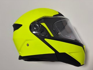 Casco de moto modular fluorescente
