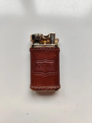 Mechero Dorex Cuero Dorado vintage recargable