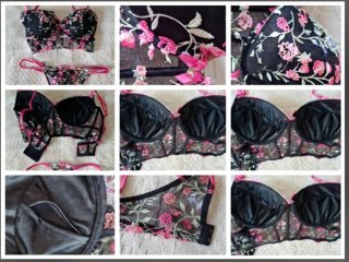 Conjunto lenceria bordado floral.SIN ESTRENAR