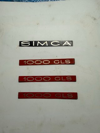 Set de 4 Emblemas Logos Simca 1000 GLS