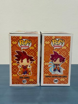 Funko Pop Goku SSG 827 y Super Saiyan God 2491