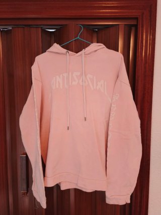 Sudadera Antisocial Rosa Talla L-XL