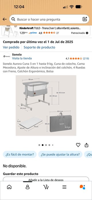 Pack descanso bebé: Cuna colecho+Móvil con música