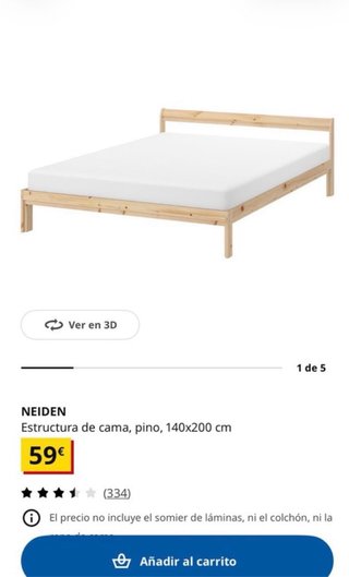 Somier Ikea 140cm Madera