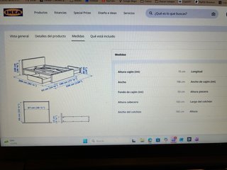 Cama Malm con 4 cajones 180x200