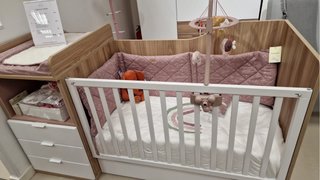 Mueble Cuna/Cama Infantil Madera y Blanco