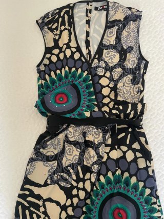 Vestido Desigual Estampado con Bolsillos