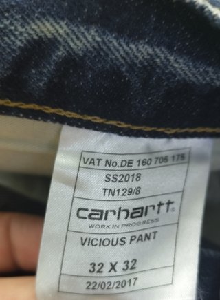 Carhartt WIP Vaqueros Vicious Pant Hombre W32 L32