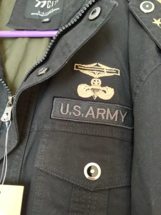 Chaqueta Militar 77City Negra Talla XXL