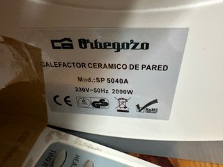 Estufa Eléctrica de Pared Orbegozo