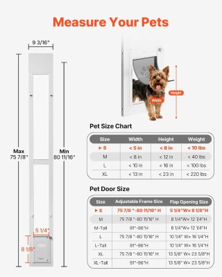 Puerta VEVOR para Perros Corredera Vidrio