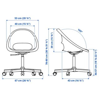 Silla de escritorio giratoria blanca