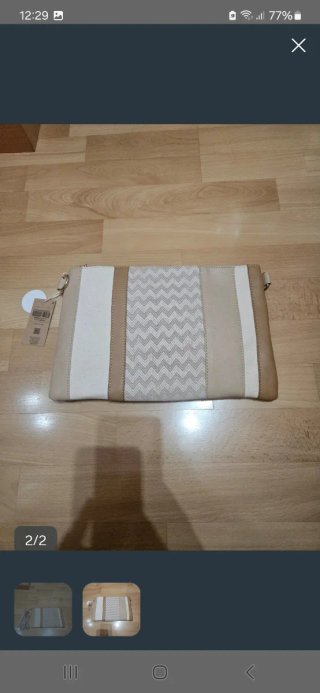 Bolso Senda Beige y Blanco con Correa