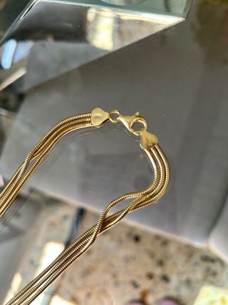 Collar de Cadenas de Plata 925 Chapado en Oro