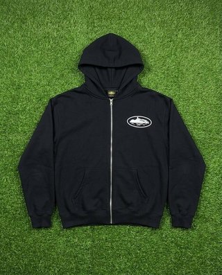 Casaco Zip Up Preto com Estampa