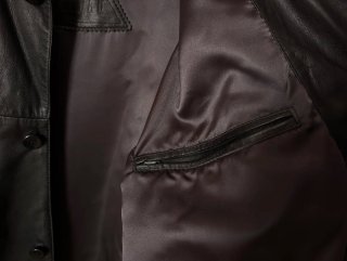 Chaqueta de cuero negra para hombre