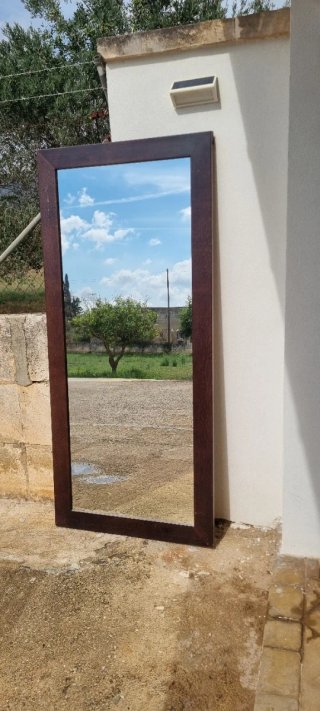 Espejo de Pie con Marco de Madera