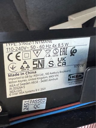 Lámpara de techo Ikea negra