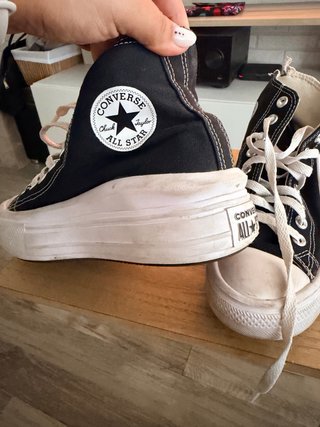Converse plataforma negras niña