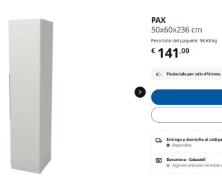 Armario PAX Ikea 50x236cm