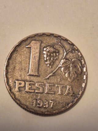 3 Monedas República Española 1937 (1 pts y 50 cts)