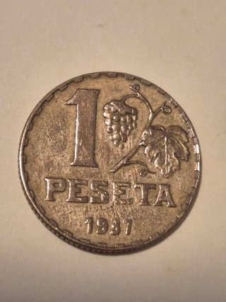 3 Monedas República Española 1937 (1 pts y 50 cts)