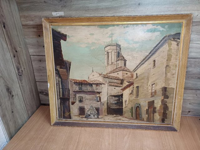 ANTIGUO OLEO SOBRE LIENZO FIRMADO VILLARROYA