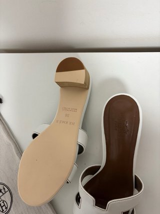 Sandalias con tacón Hermès blancas Talla 35