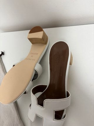 Sandalias con tacón Hermès blancas Talla 35