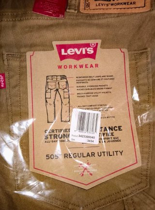 Pantaloni Levi's 505 Workwear Beige W34 L34 cargo