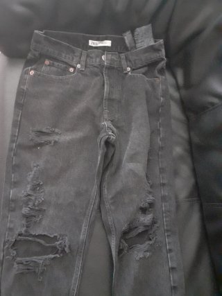 Vaqueros Zara Negros Rotos