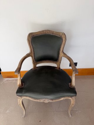 Silla Luis XV madera maciza tallada
