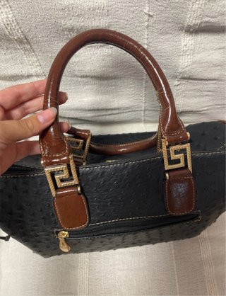 Bolso Bimba y Lola Piel Avestruz Negro/Marrón