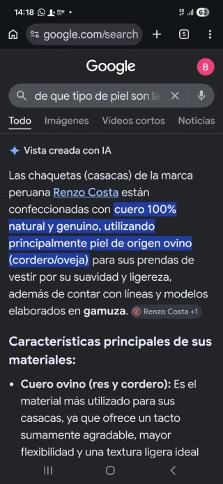 Chaqueta de Piel Renzo Acosta