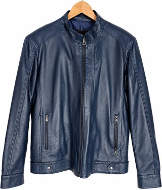 Chaqueta Piel Hombre Talla 56 Azul