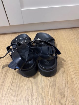 Sandalias Plataforma Estilo Romano Negras