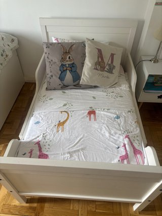 Cama Infantil IKEA Sundvik Blanca con Colchón