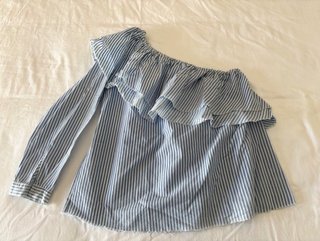 Camisa asimétrica rayas azules Talla M