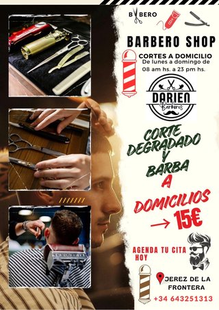 Barbero a domicilio, en Jerez de la Frontera.
