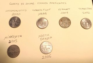 Set 6 Cuartos de Dólar Serie Estados Americanos